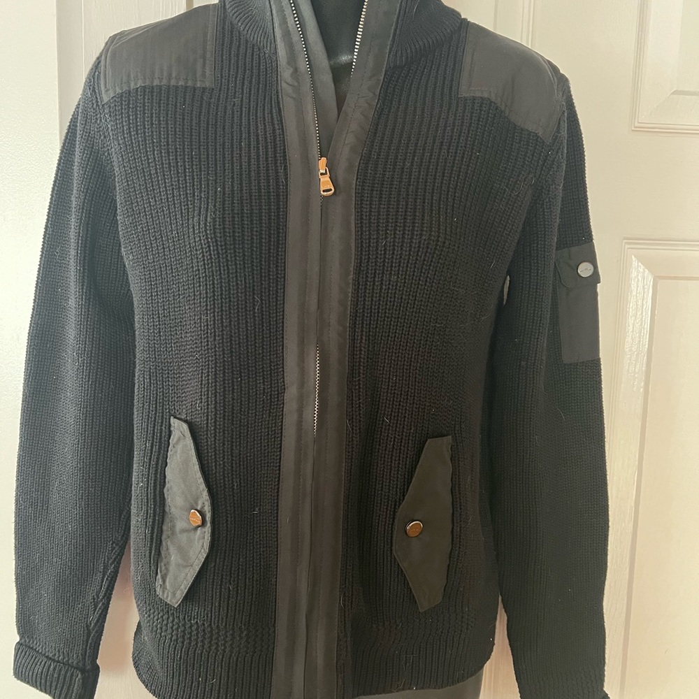 Ralph Lauren Black Zip Sweater. Size Small